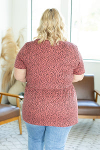 IN STOCK Sarah Ruffle Top - Red Leopard - Mack and Mav Boutique 