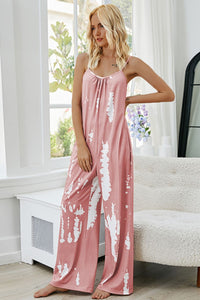Tie-Dye Spaghetti Strap Jumpsuit with Pockets - Mack and Mav Boutique 