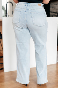 Brooke High Rise Control Top Vintage Wash Straight Jeans - Mack and Mav Boutique 