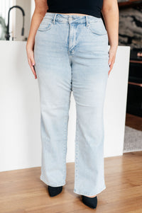 Brooke High Rise Control Top Vintage Wash Straight Jeans - Mack and Mav Boutique 