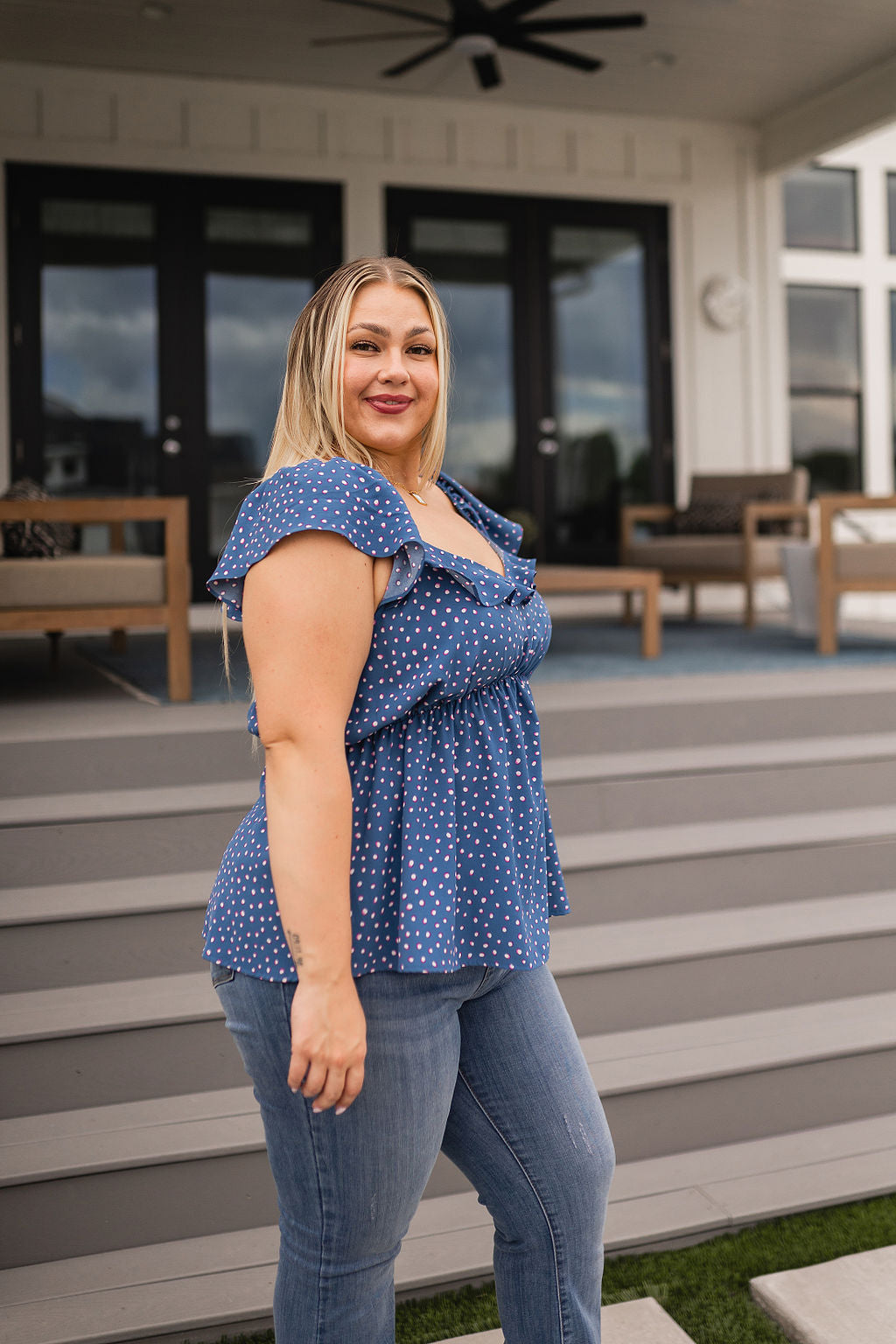 Connect the Dots Peplum Blouse - Mack and Mav Boutique 