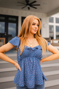 Connect the Dots Peplum Blouse - Mack and Mav Boutique 