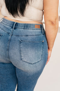 Emily High Rise Cool Denim Pull On Capri Jeans - Mack and Mav Boutique 