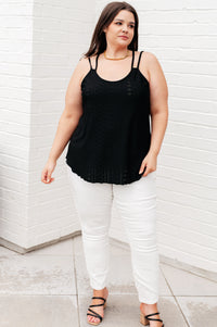 Eye on the Prize Eyelet Tank in Black - Mack and Mav Boutique 