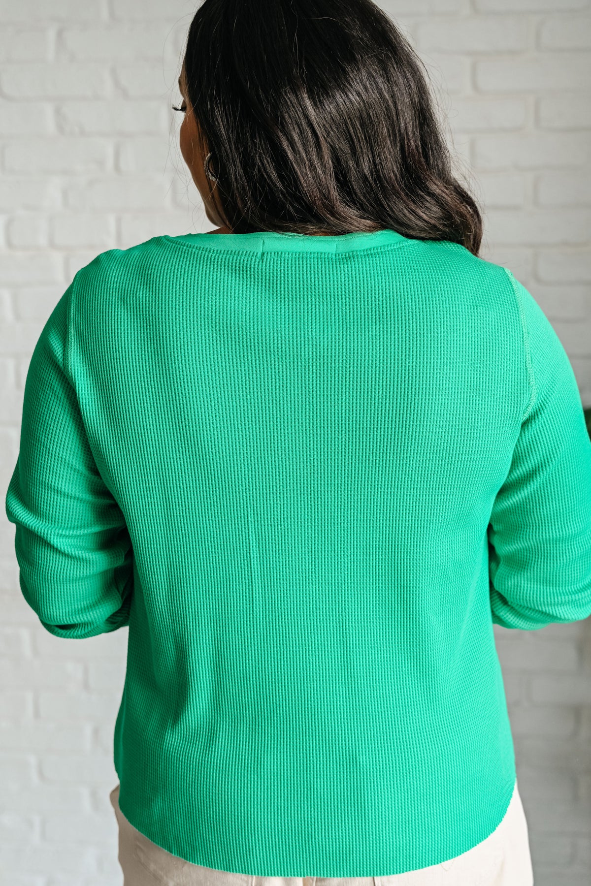 Greensleeves Waffle Knit Henley - Mack and Mav Boutique 