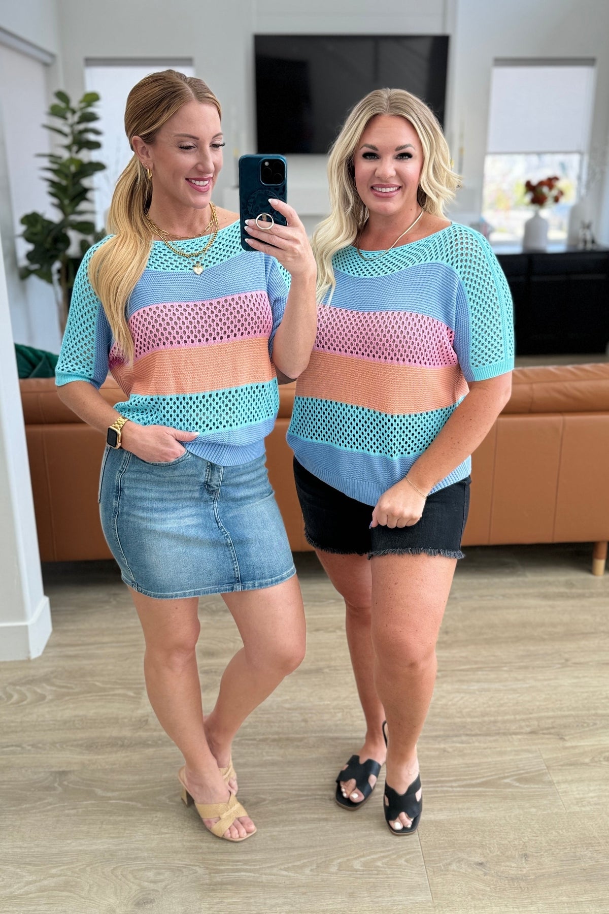 Friend Of A Friend Loose Knit Striped Sweater - Mack and Mav Boutique 