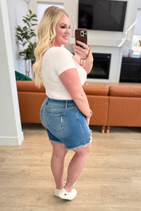 Kelsey Mid Rise Distressed Cutoff Shorts - Mack and Mav Boutique 