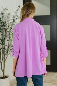I'm Really That Gal Open Front Blazer in Orchid Glow