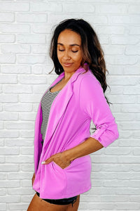 I'm Really That Gal Open Front Blazer in Orchid Glow