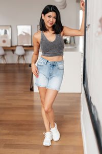 Jenny High Rise Cutoff Dad Shorts - Mack and Mav Boutique 