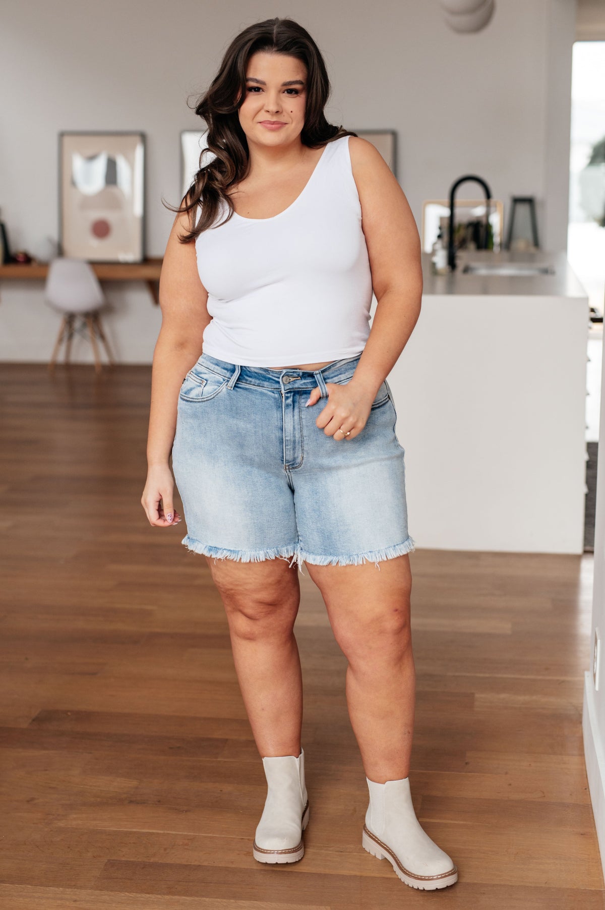 Jenny High Rise Cutoff Dad Shorts - Mack and Mav Boutique 