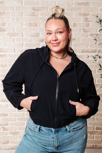 Sky of Only Clouds Zip Up in Black - Mack and Mav Boutique 