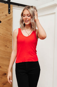 Stay Easy Tank In Cherry - Mack and Mav Boutique 