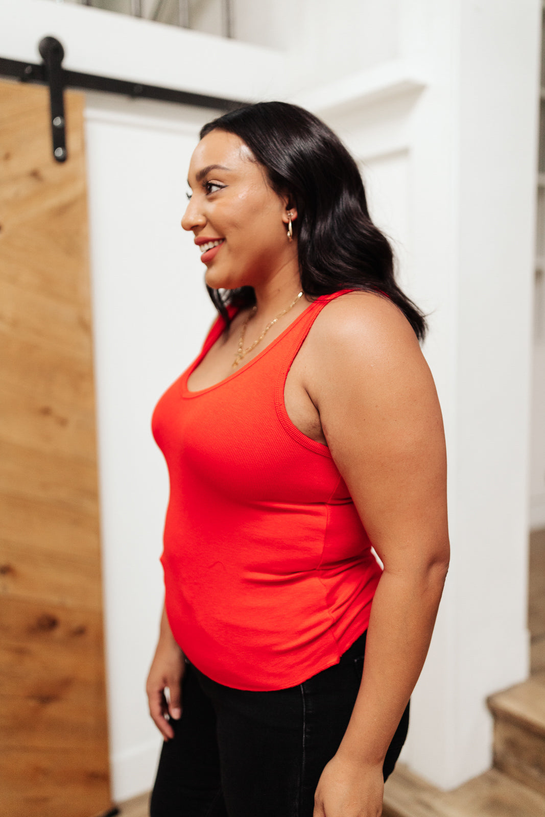 Stay Easy Tank In Cherry - Mack and Mav Boutique 