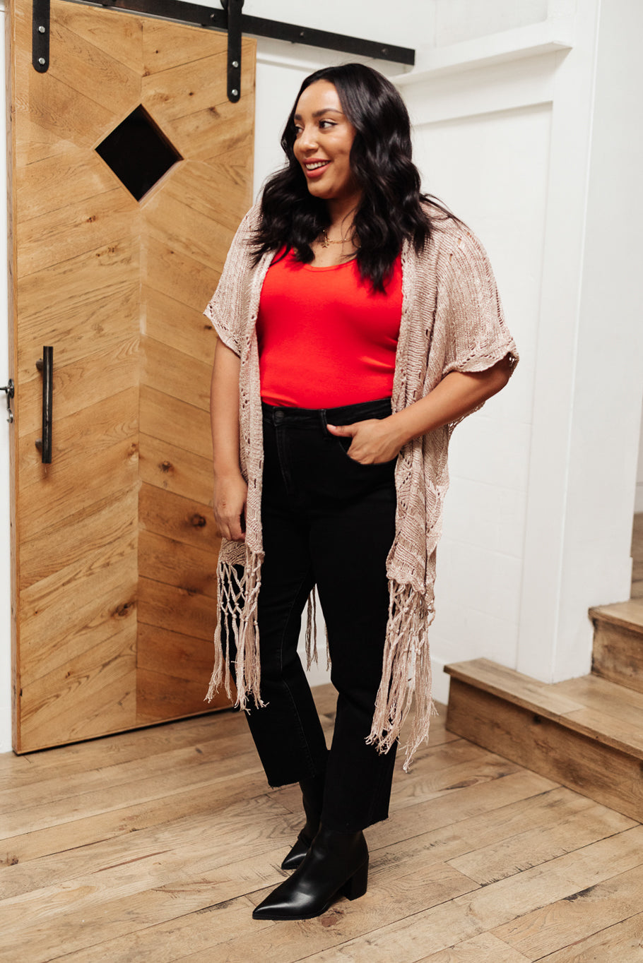 Stay Easy Tank In Cherry - Mack and Mav Boutique 