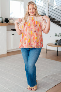 Day Dreamer Mixed Floral Top in Mauve - Mack and Mav Boutique 