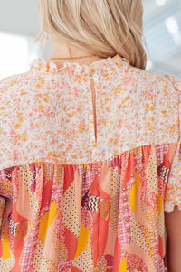 Day Dreamer Mixed Floral Top in Mauve - Mack and Mav Boutique 