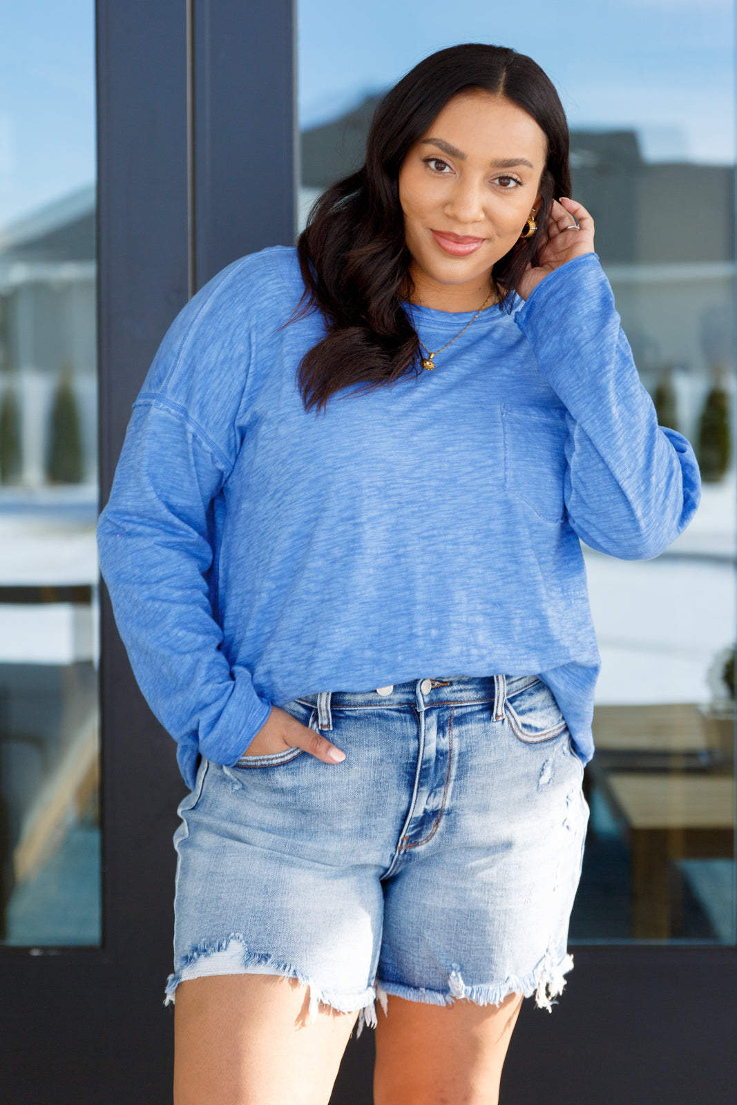 Gently Down the Stream Long Sleeve Top - Mack and Mav Boutique 