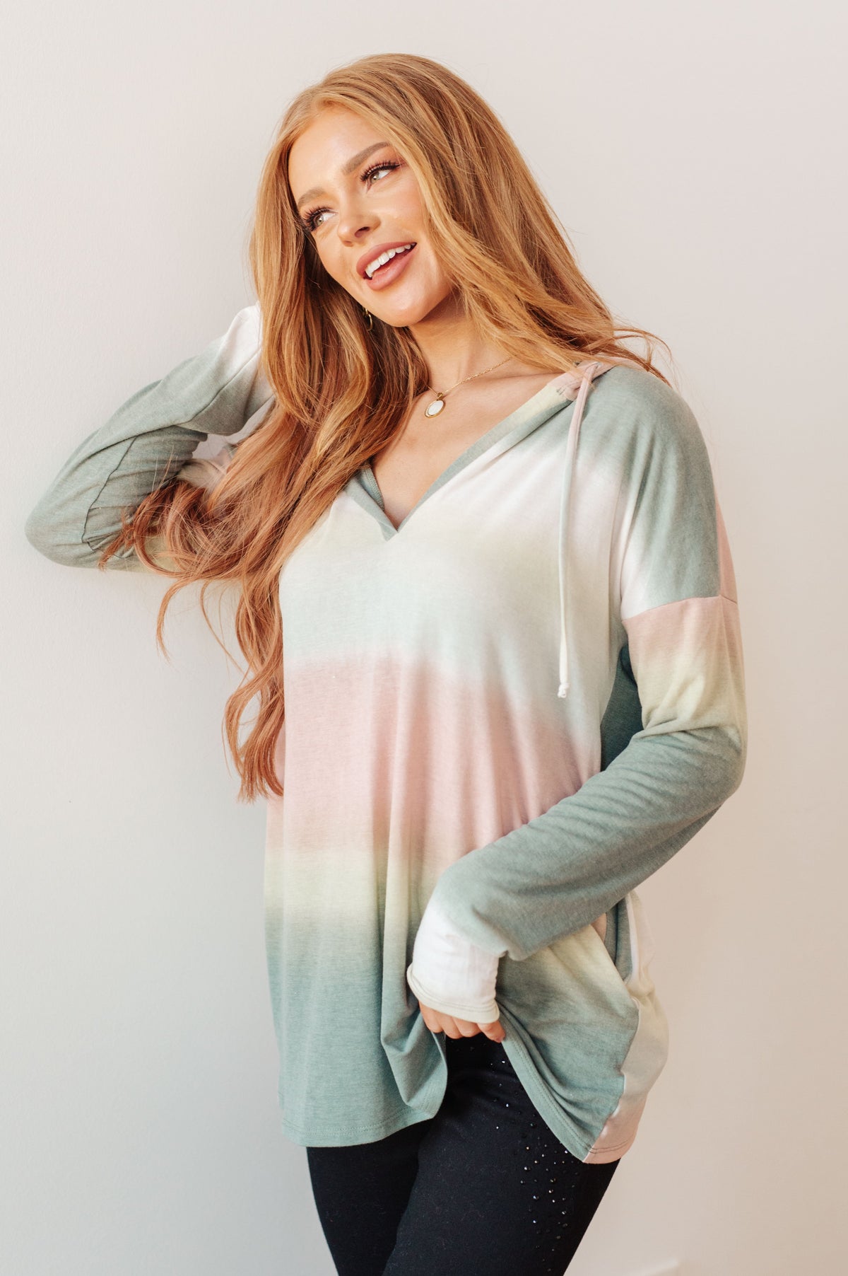 Hazy Horizon Ombre Hoodie - Mack and Mav Boutique 