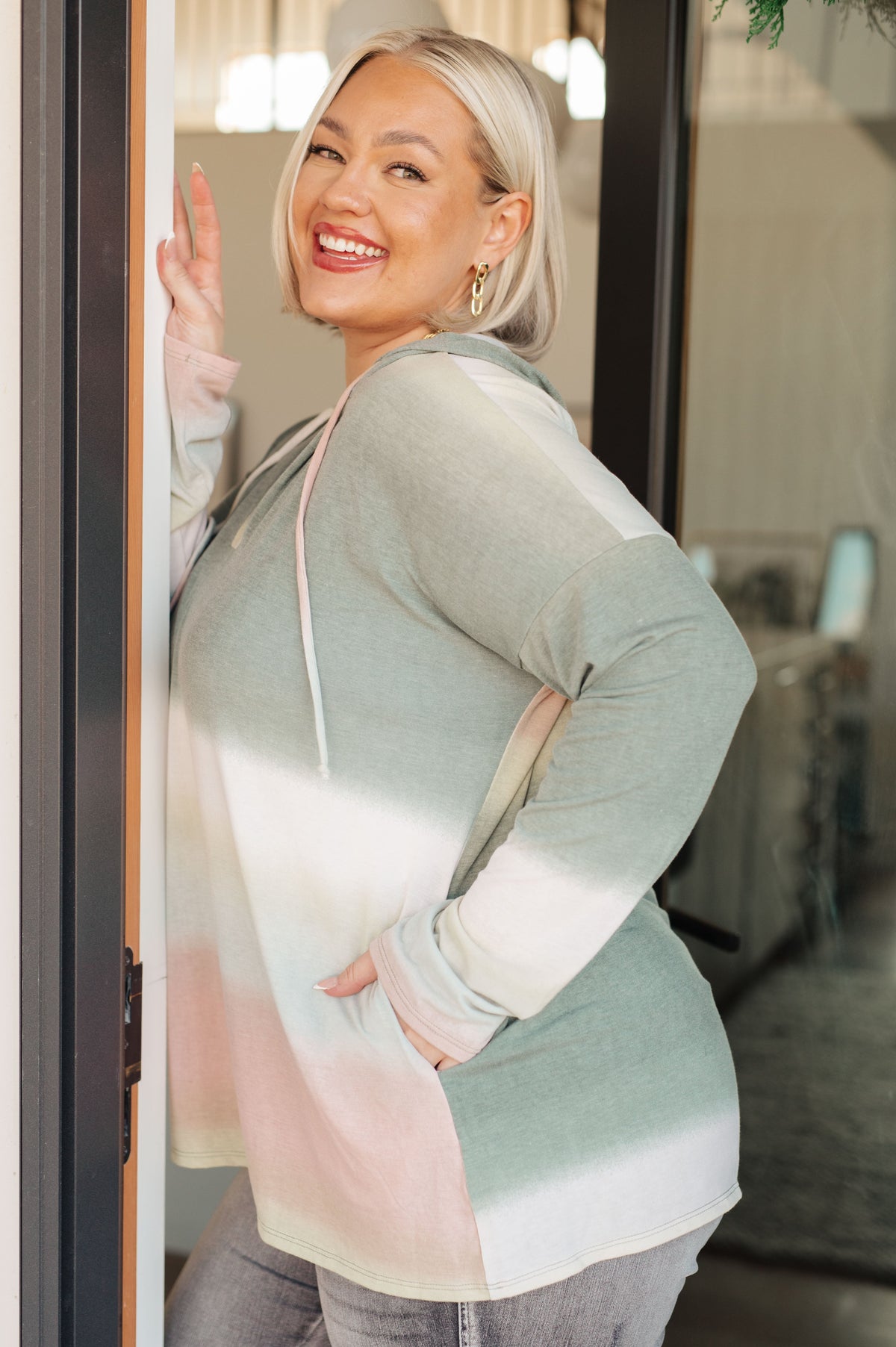 Hazy Horizon Ombre Hoodie - Mack and Mav Boutique 