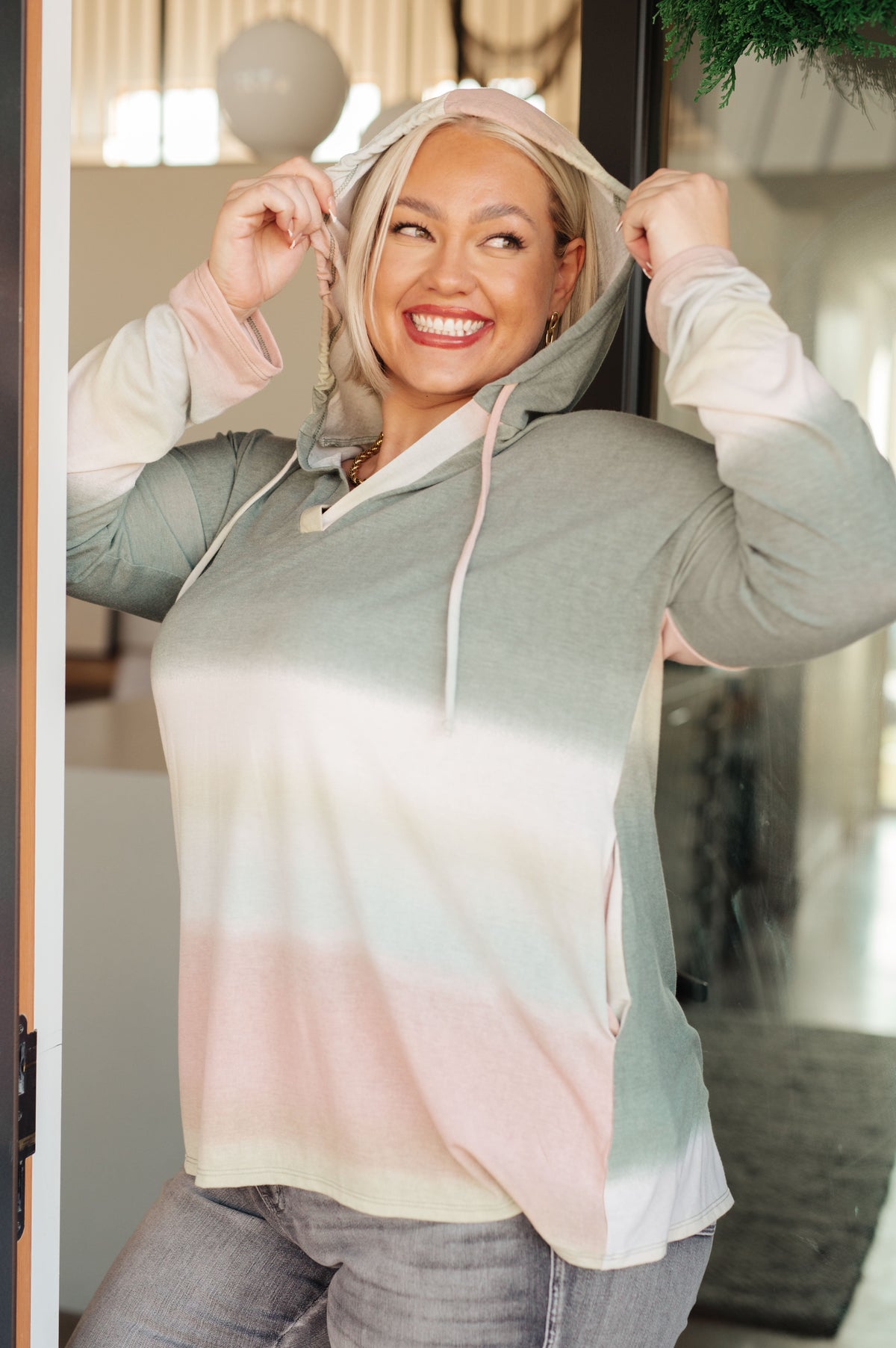 Hazy Horizon Ombre Hoodie - Mack and Mav Boutique 