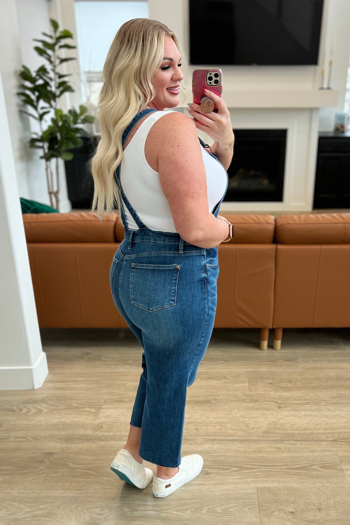 Priscilla High Rise Crop Wide Leg Denim Overalls - Mack and Mav Boutique 