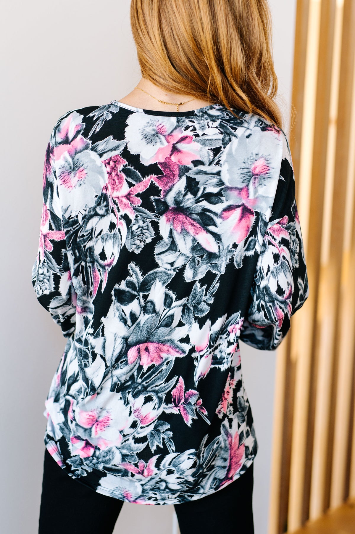 Rendered Rendition V-Neck Top - Mack and Mav Boutique 