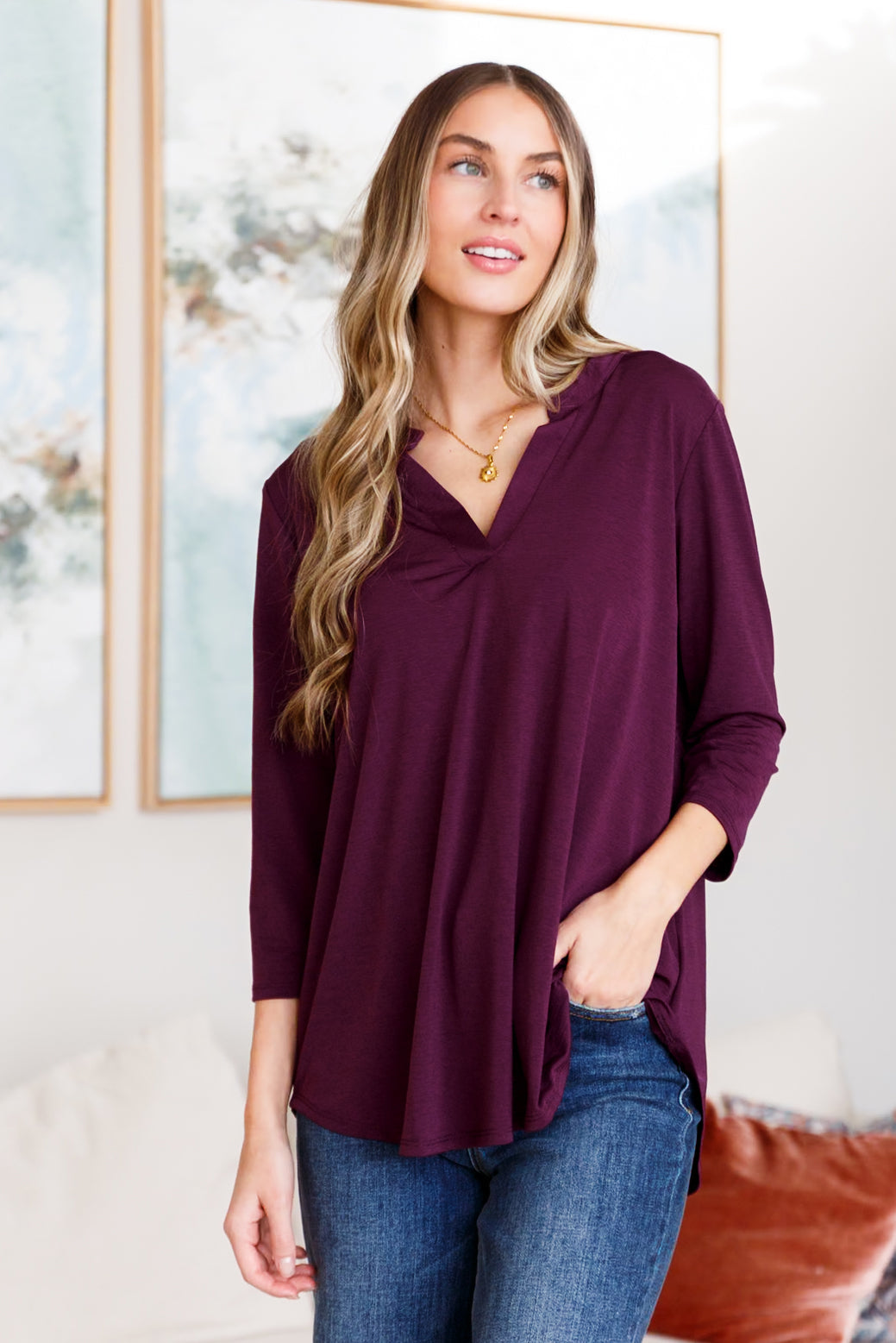 So Outstanding Top in Dark Magenta - Mack and Mav Boutique 