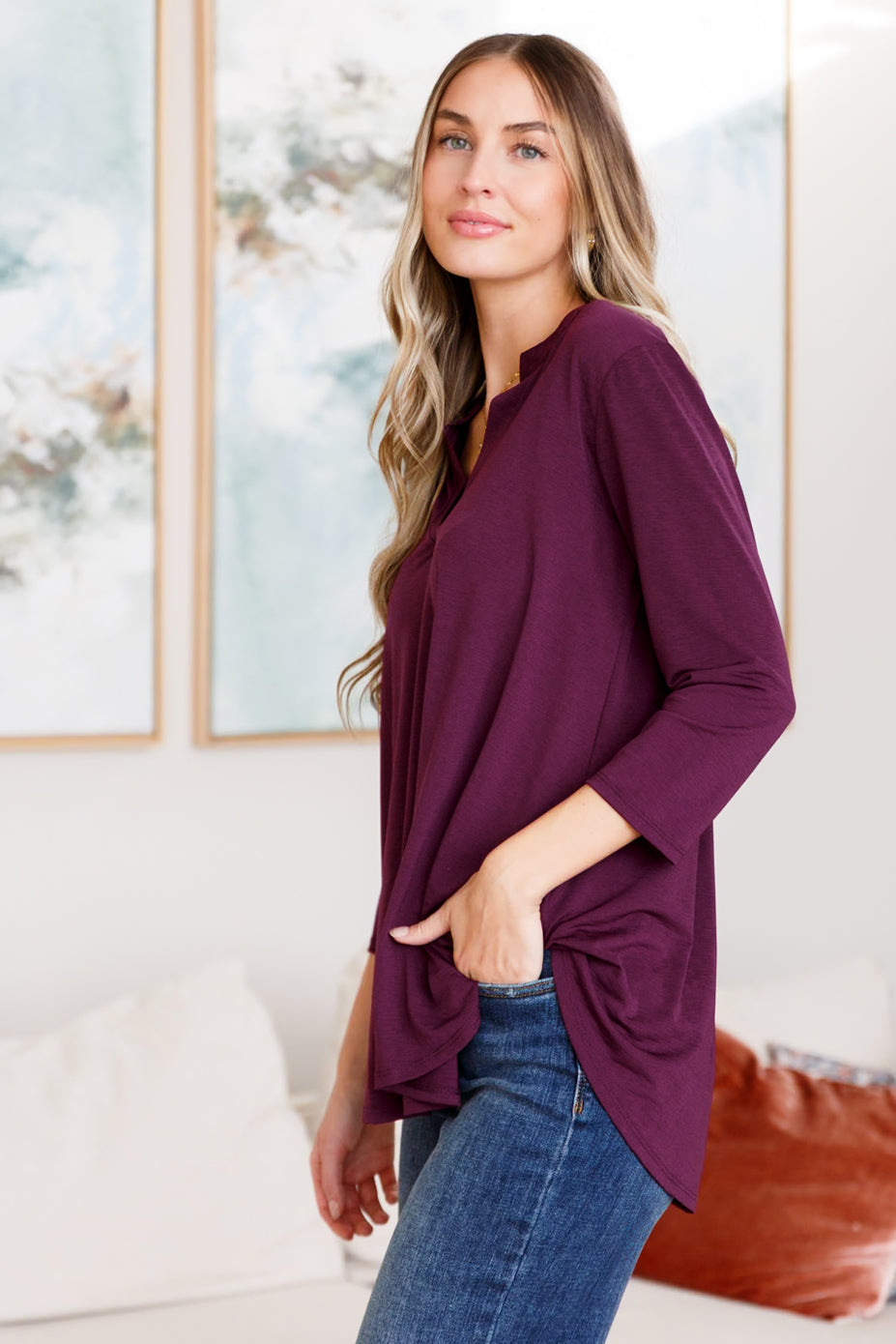 So Outstanding Top in Dark Magenta - Mack and Mav Boutique 