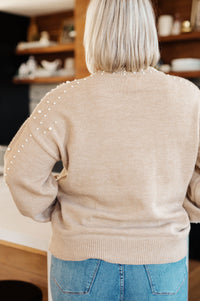 String Me Along Pearl Accent Sweater - Mack and Mav Boutique 
