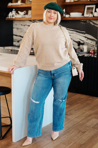 String Me Along Pearl Accent Sweater - Mack and Mav Boutique 